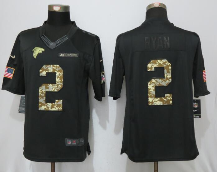 New Nike Atlanta Falcons #2 Ryan Anthracite Salute To Service Limited Jersey->->NFL Jersey